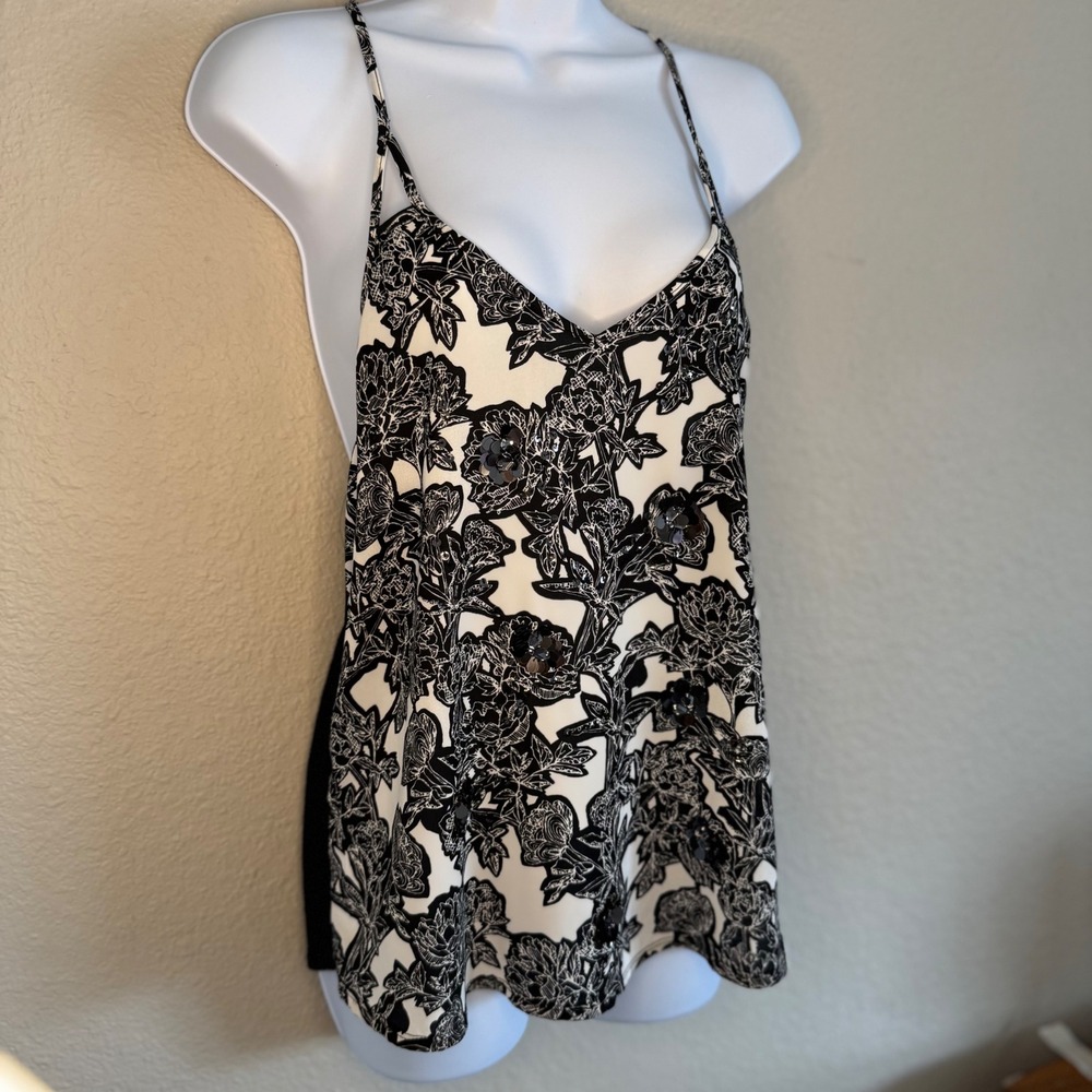 Express XS Cami‎ Going Out Top Racerback Floral Sequined Sleeveless Event